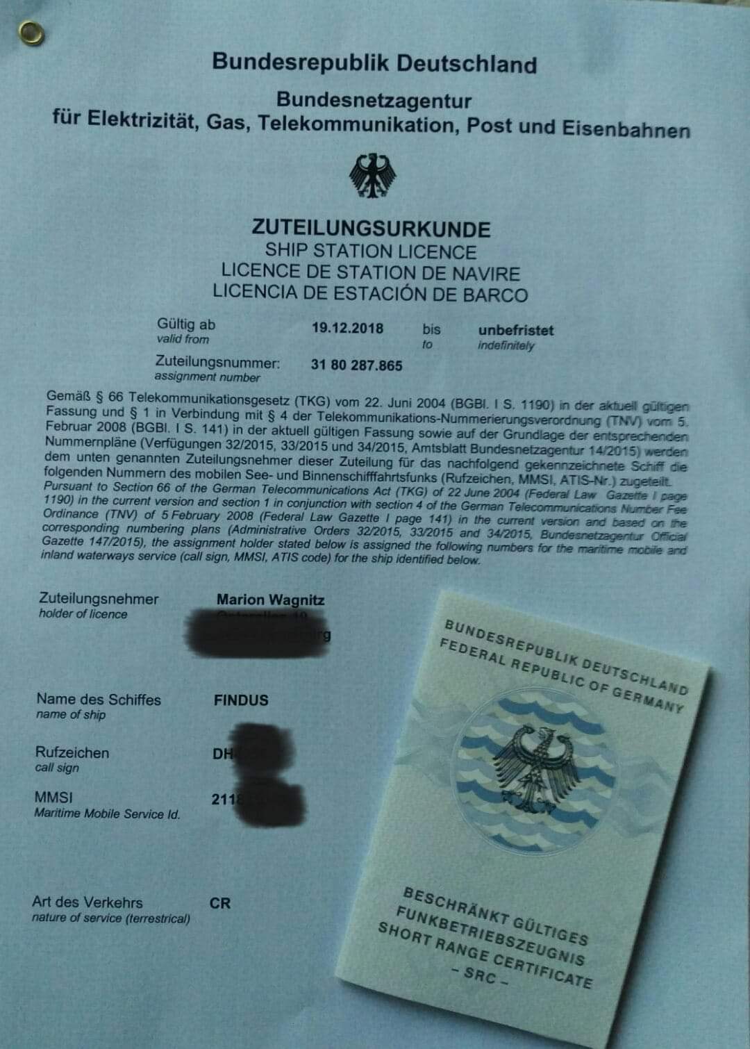 SRC Funkzeugnis